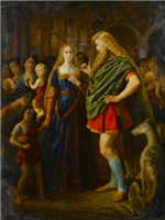 Lady Godiva and Earl Leofric by John Clifton (working 1848 to 1885)