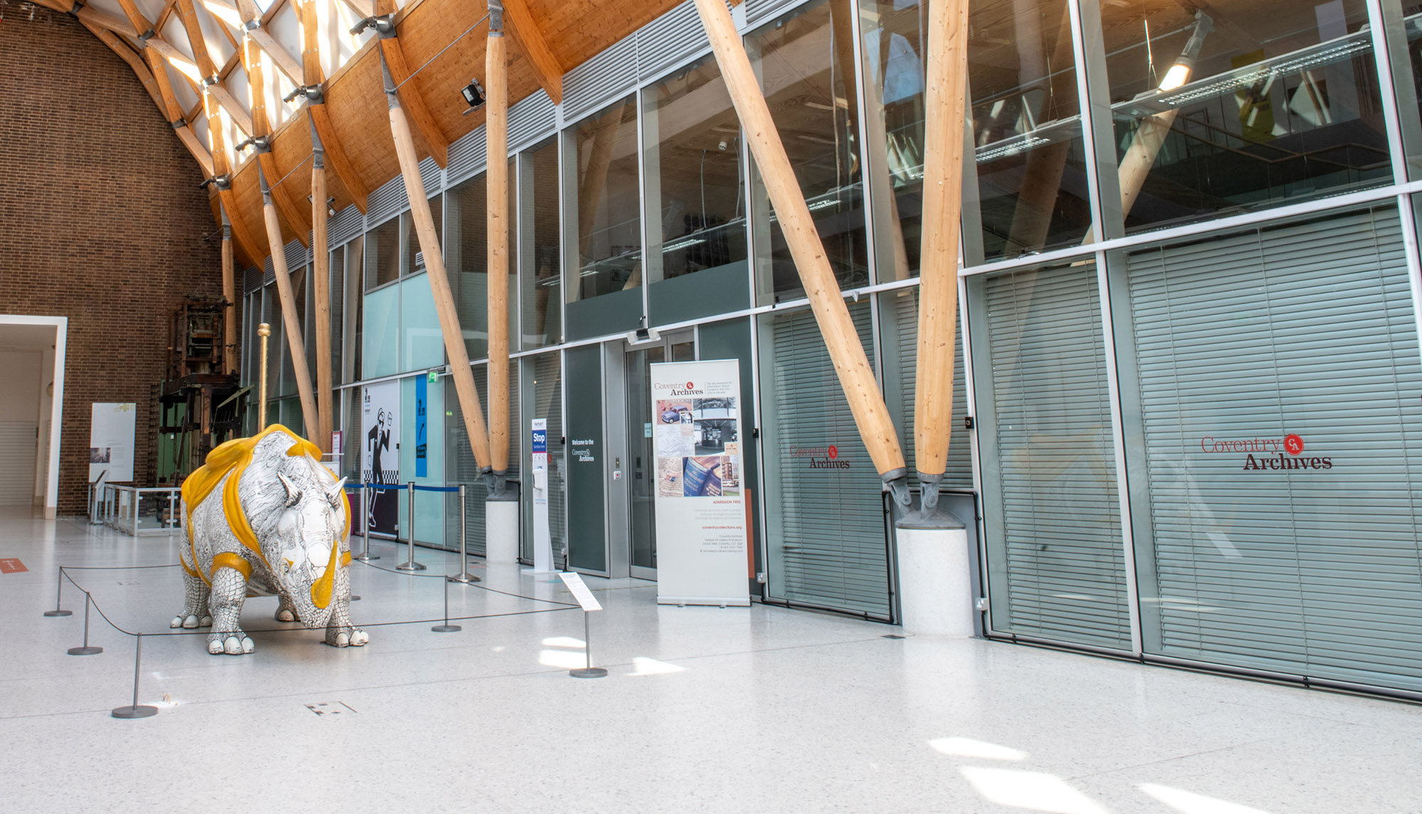 A view of the entrance to the Coventry Archives via the Herbert's covered court