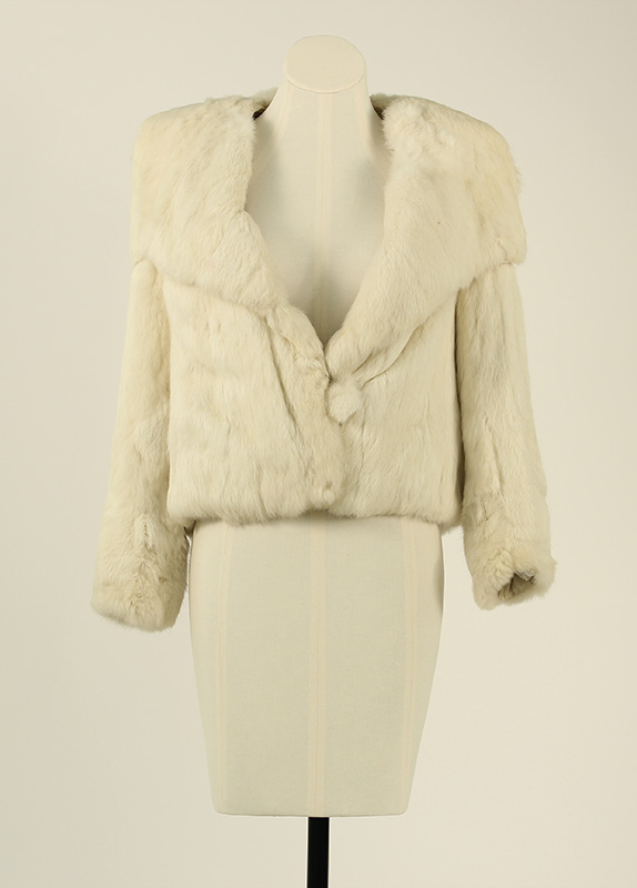 A 1930s cream fur jacket and pencil skirt