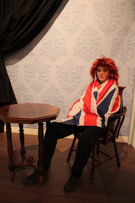 girl posing with union flag