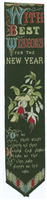 Silk bookmark, With Best Wishes for the New Year. This woven silk bookmark was made by Thomas Stevens of Coventry.