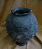 This Roman greyware storage pot was found at the Lunt Roman Fort and dates from 60 to 80.