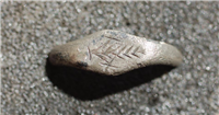 This Roman ring is decorated with a palm leaf, the symbol of victory.