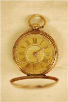 Pocket watch. This watch was made by Vale and Rotherham in Coventry in 1819. It is engraved with a bust of Princess Charlotte, the daughter of George IV.