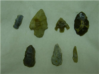 Selection of flint arrow heads from Coventry.
